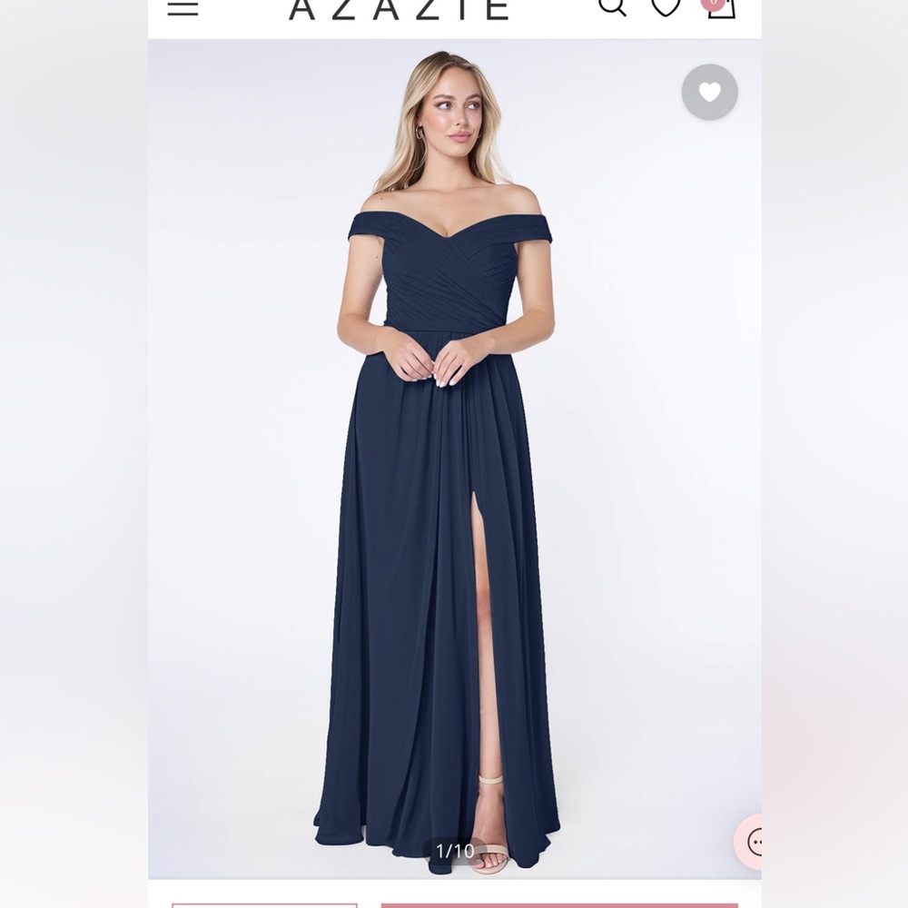 Azazie Audrianna Bridesmaid Dress in Dark Navy, size A8